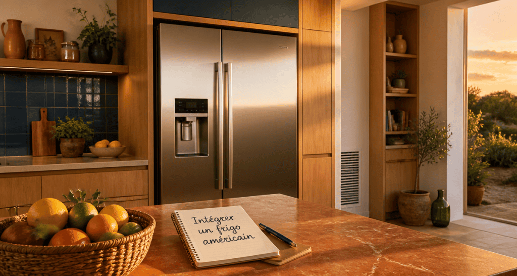 comment intégrer un frigo américain dans une cuisine contemporaine
