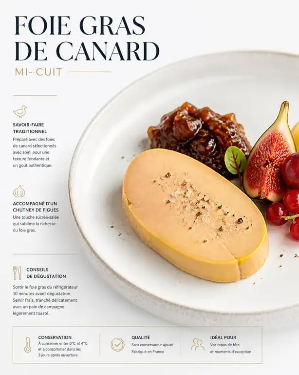 Foie gras dressé avec chutney de figues et fruits frais pour une dégustation raffinée
