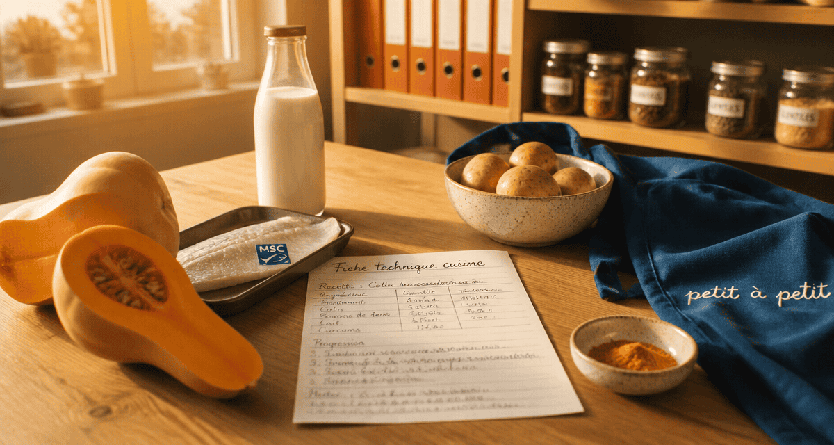 fiche technique repas en creche sur table cuisine