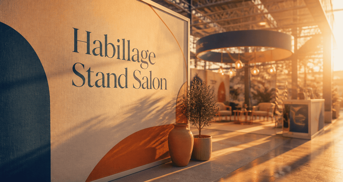 habillage stand salon, cloison textile sur cadre aluminium