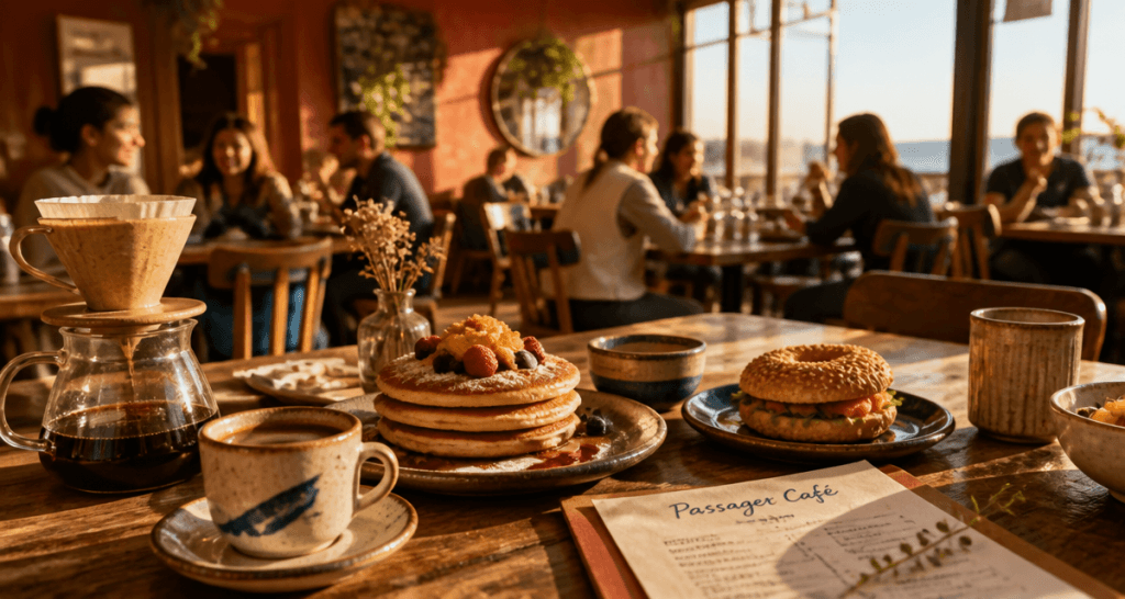 Brunch Passager Cafe Paris pancakes bagels café
