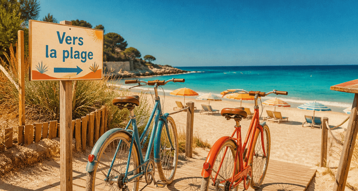 perpignan plage centre ville vélos vintage sur passerelle