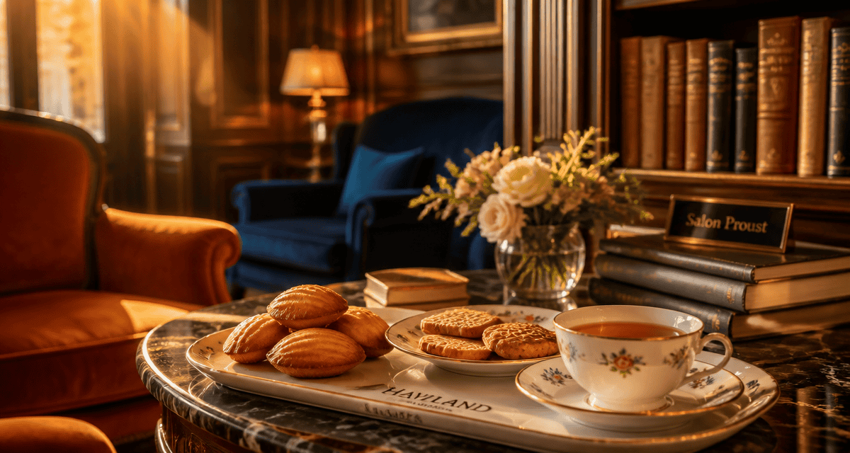 Salon Proust Ritz Paris avec madeleines et thé