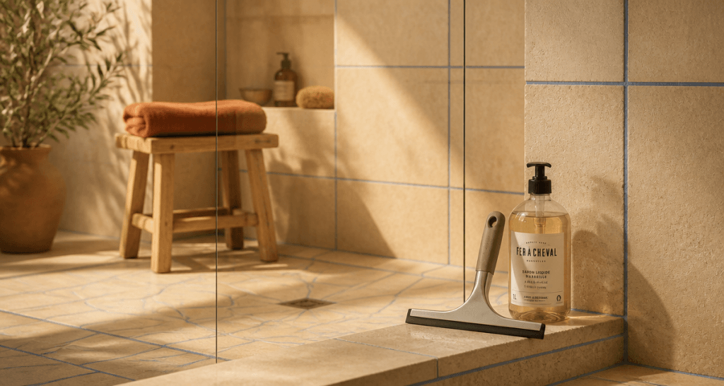 travertin salle de bain inconvénients joints bleus