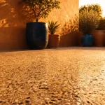 beton lavé terrasse texture granuleuse méditerranéenne