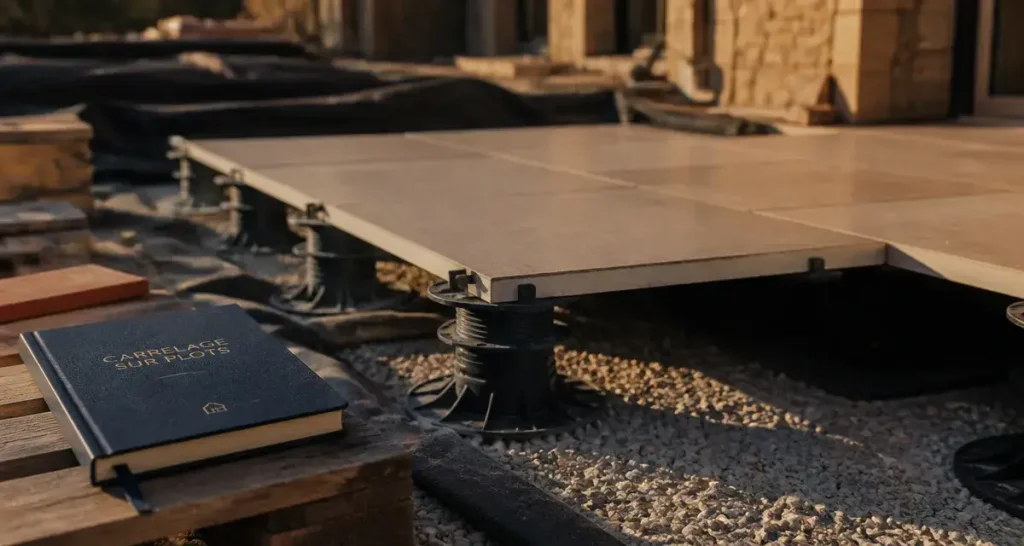 Carrelage sur plot inconvenients : carrelage grès sur plots réglables, vide ventilé