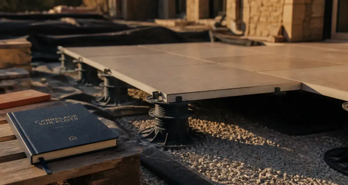 Carrelage sur plot inconvenients : carrelage grès sur plots réglables, vide ventilé