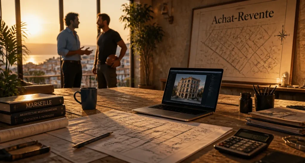 Devenir marchand de bien, plans et discussion chantier