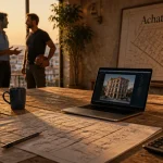 Devenir marchand de bien, plans et discussion chantier