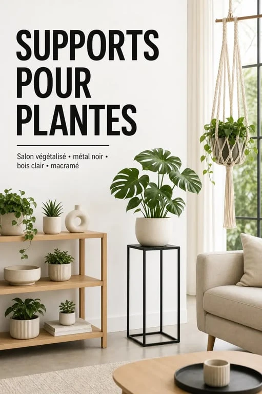 Aménagement intérieur avec différents modèles de support plante intérieur pour une décoration végétale réussie