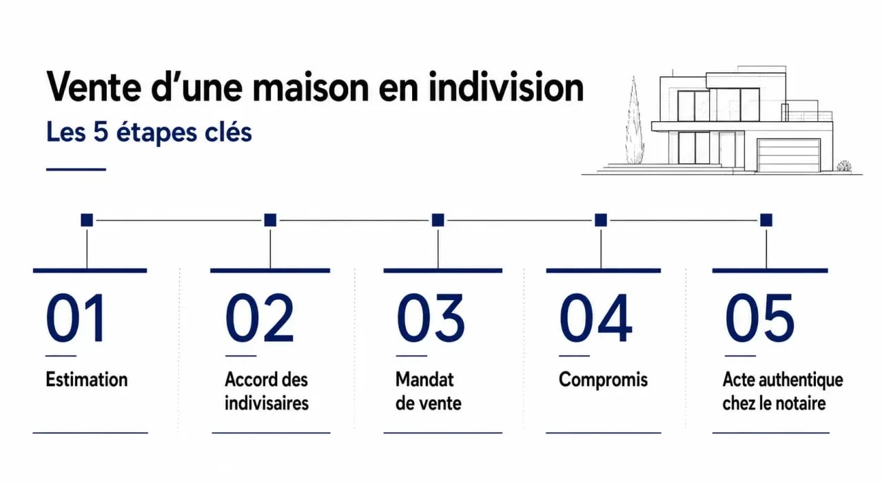 Étapes de la vente d'une maison en indivision entre frère et sœur