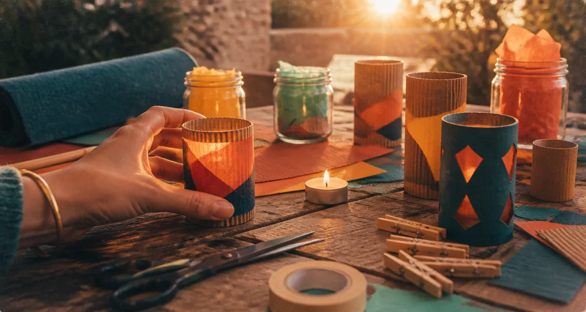 Idée d’activités manuelle DIY sans écran, photophore et bocaux en verre