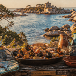 La Table de mon Père terrasse plage Saint-Guirec vue île Costaérès