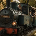 Le petit train du parc de la tête d'or, locomotive La Dauphinoise, balade en famille