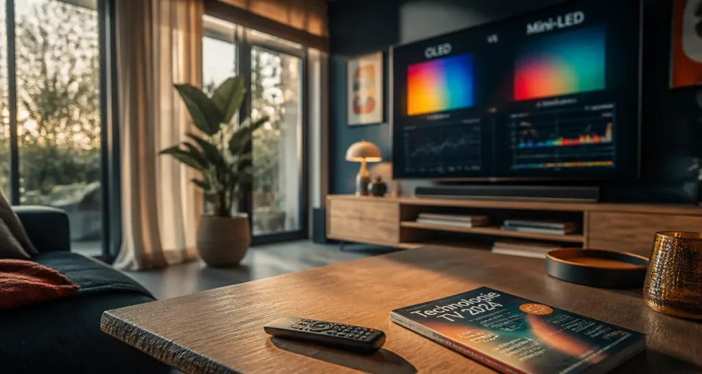 Meilleurs tv 2024 : réglages pour sport, OLED vs Mini-LED dans un salon moderne