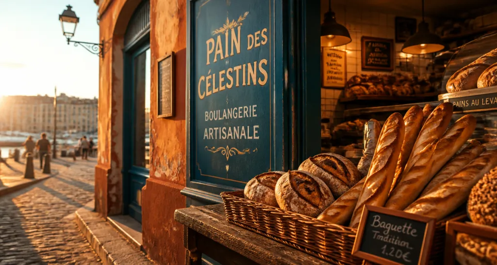 Pain des Célestins vitrine artisanale et pains