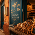 Pain des Célestins vitrine artisanale et pains