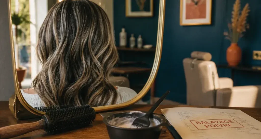Quel balayage sur cheveux blancs : poivre et sel en balayage, sans effet racine