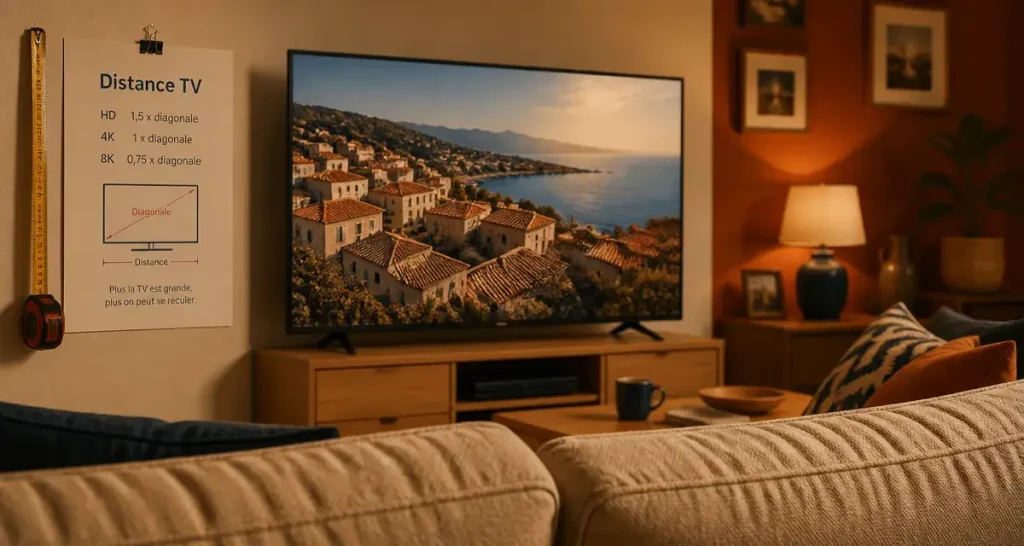Quelle distance entre TV et canapé pour confort visuel