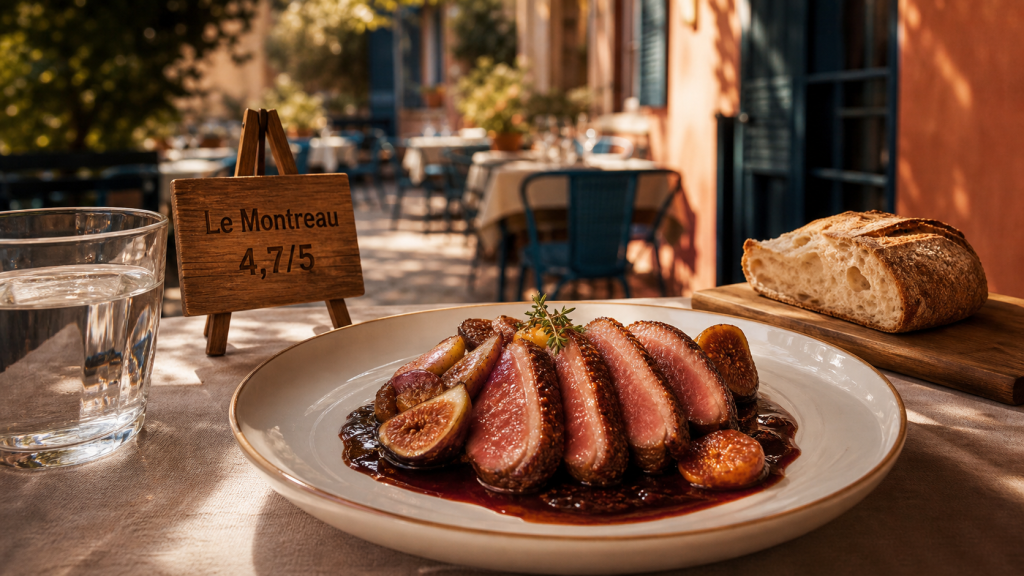 Restaurant le montreau à Montreuil : magret de canard, note 4,7/5