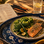 tableau des aliments sur table méditerranéenne