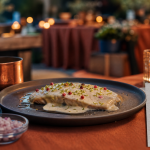 Traiteur annecy : plat gastronomique sur table
