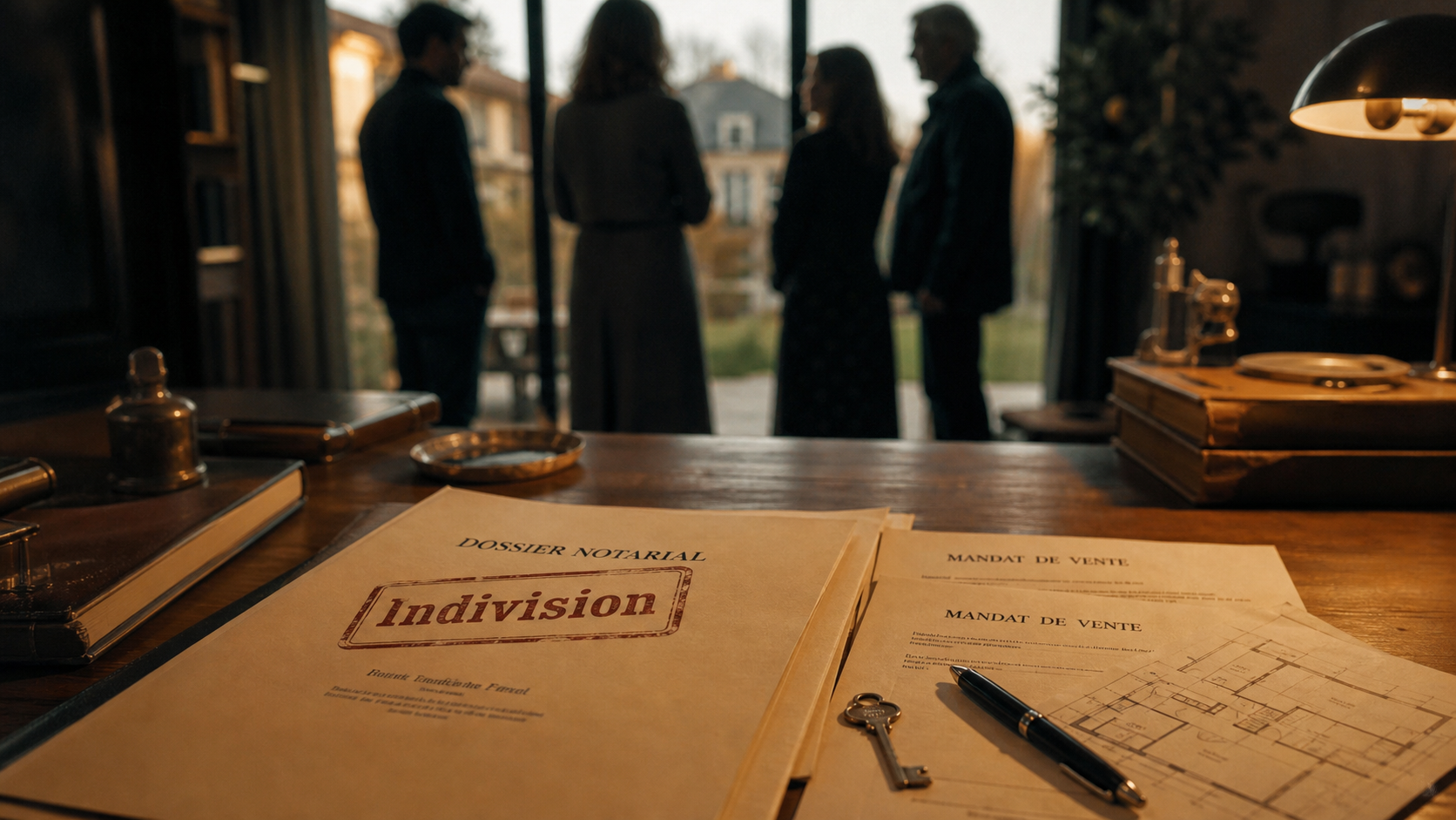 Vente maison en indivision entre frère et sœur : clé et dossier notarial ouvert