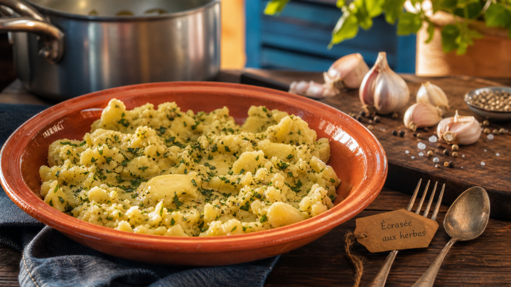 Accompagnement de pommes de terre : écrasée aux herbes