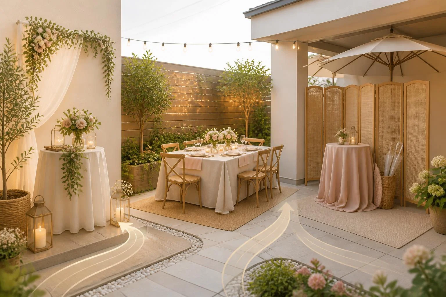 Aménager une salle de réception mariage : 1 m² et plan B