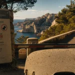 Accès réglementé calanques voiture, route vers les falaises