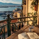 Italie ville bord de mer : lungomare à Naples et port