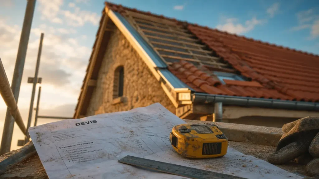 Prix d une toiture 100m2 : chantier de rénovation de toiture avec devis