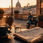 Que veut dire dolce vita ? Café italien sur terrasse romaine, Dolce Vita