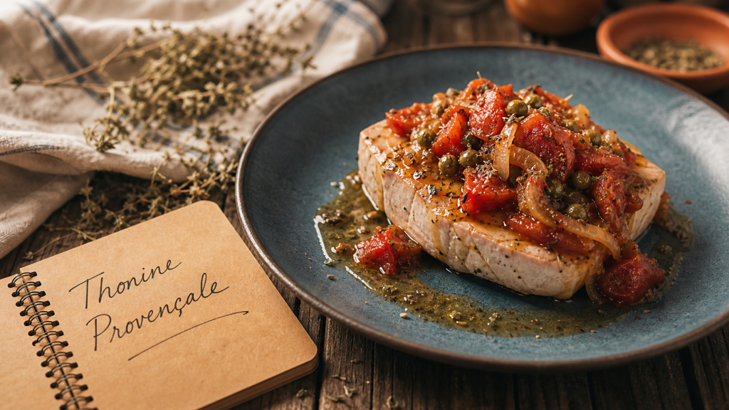 Recette thonine provençale, darne au tomates, câpres et huile d’olive
