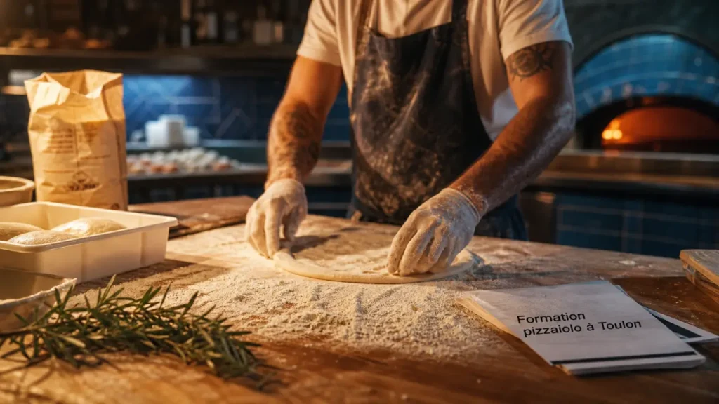 formation pizzaiolo toulon en cuisine pro, préparation de pâte à pizza