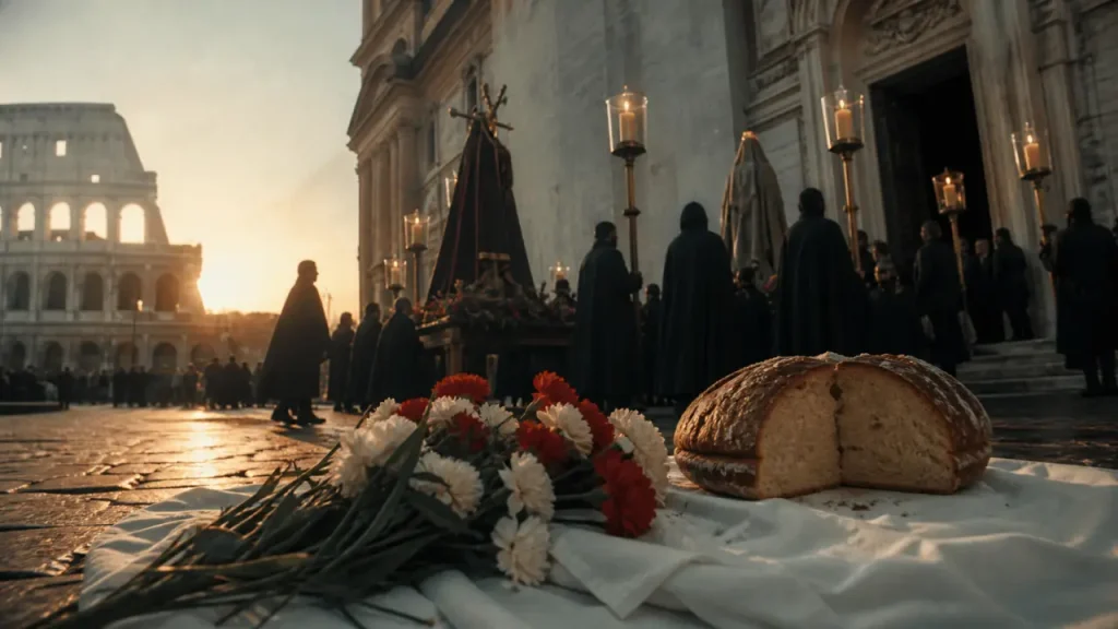 Paques en italie, procession de Pâques à Rome et pain pascal