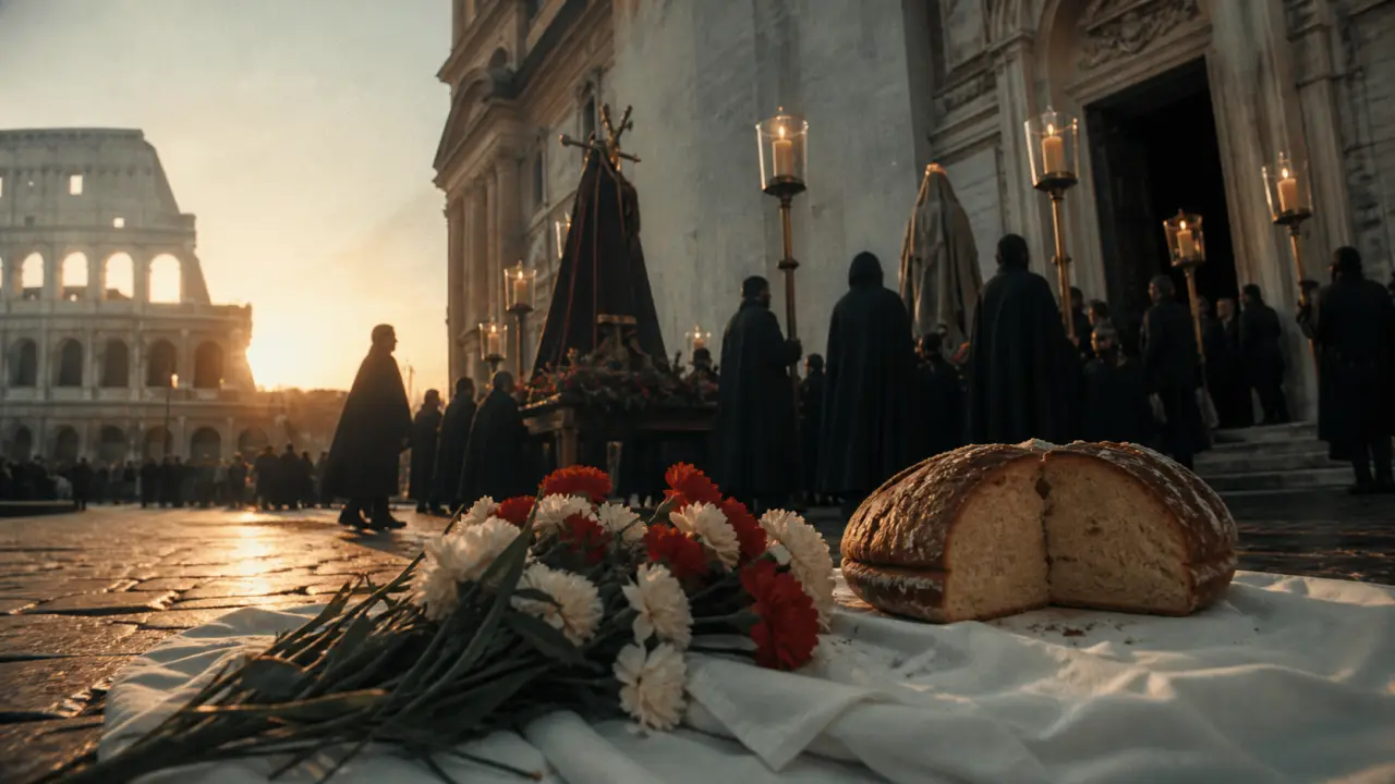 Paques en italie, procession de Pâques à Rome et pain pascal