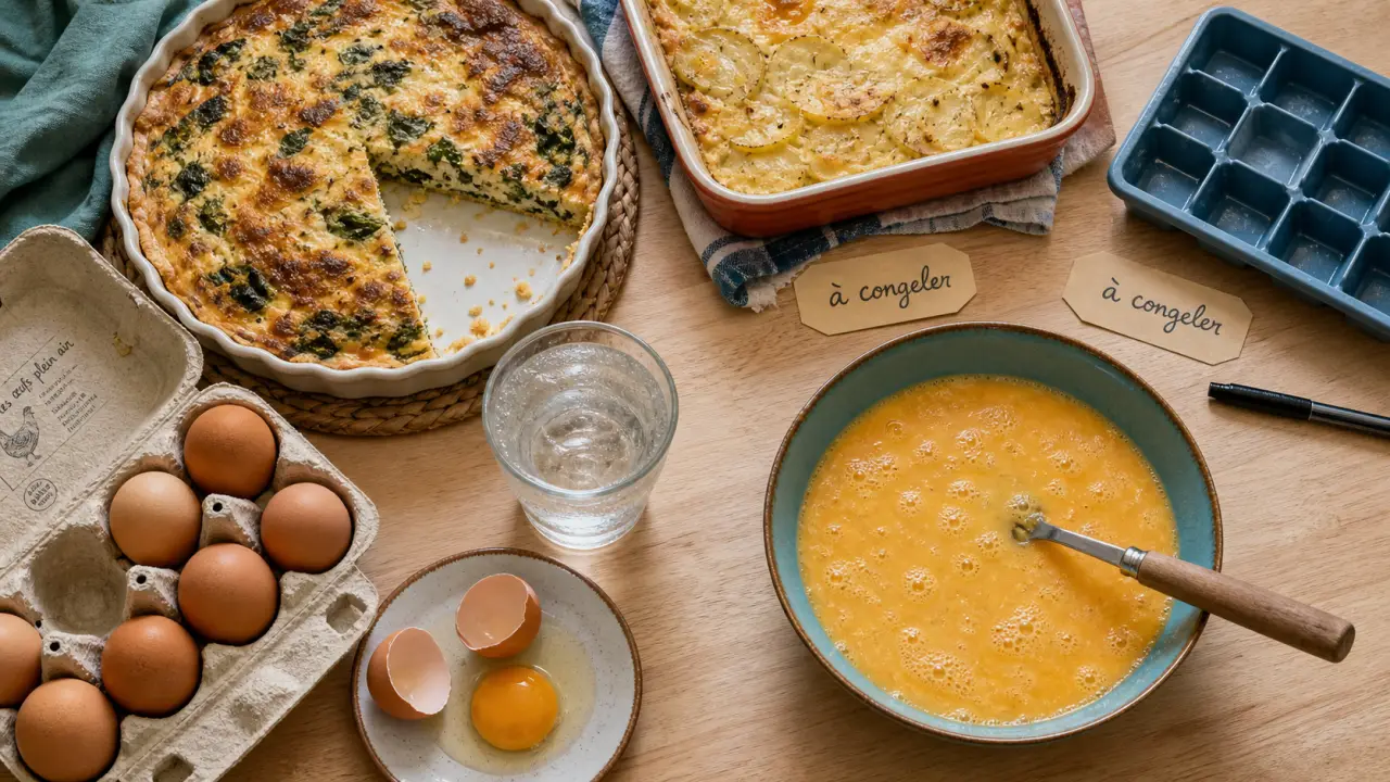 Quoi faire avec beaucoup d oeufs : quiche, flan et congélation, œufs battus