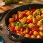 Recette italienne poivron pomme de terre : poêlée rustique en fonte