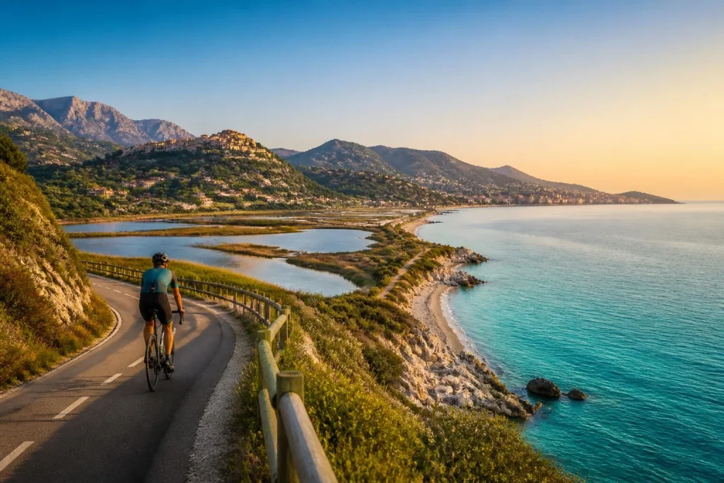 850 km Le Perthus à Menton : relief et tronçons