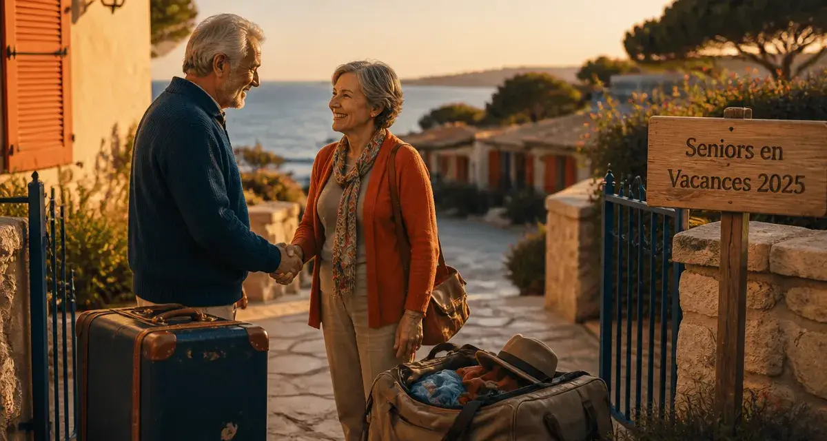 ANCV seniors en vacances destinations 2025 : couple de seniors au départ