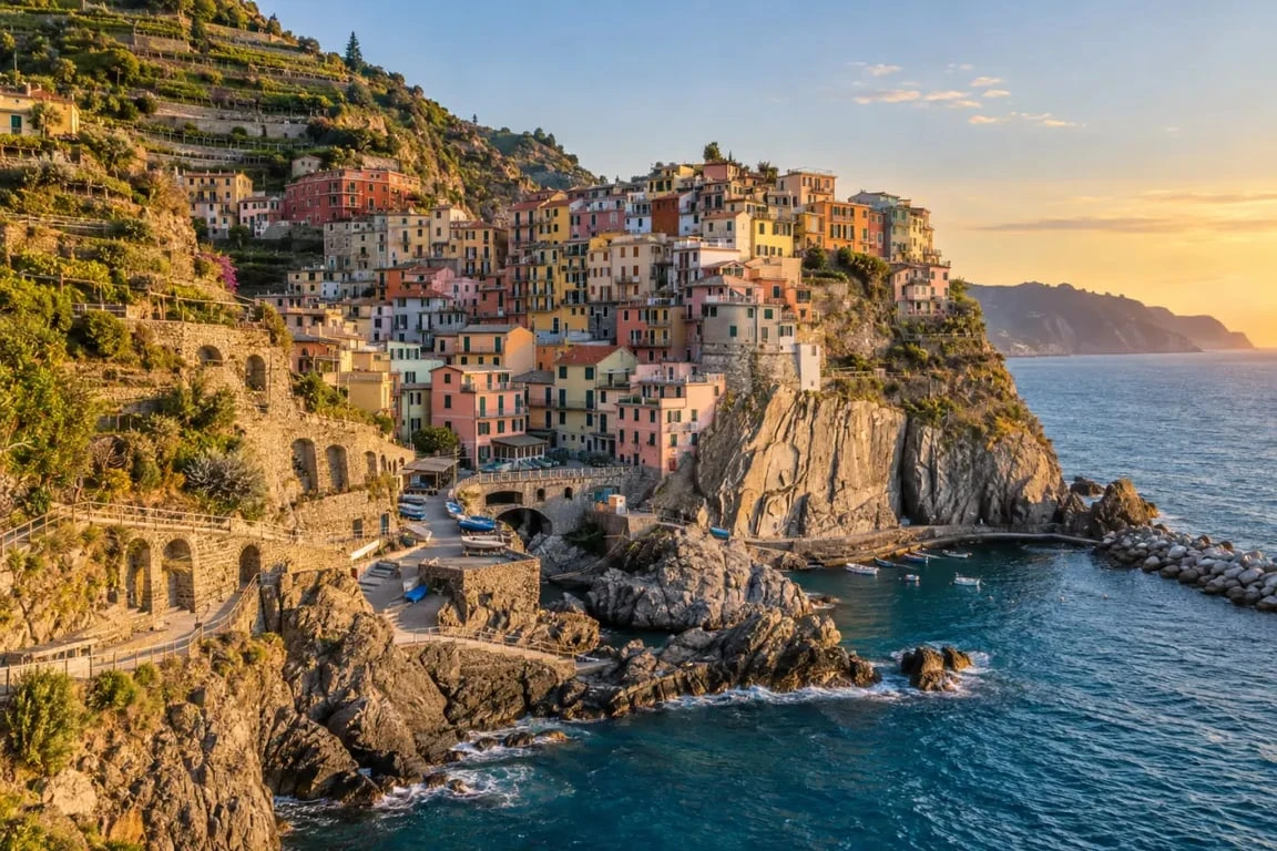 Ville en Italie à visiter : villages colorés des Cinque Terre sur la côte ligure