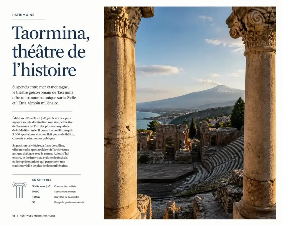 Théâtre antique de Taormina avec l'Etna en arrière-plan, étape clé d'un circuit sicile 1 semaine
