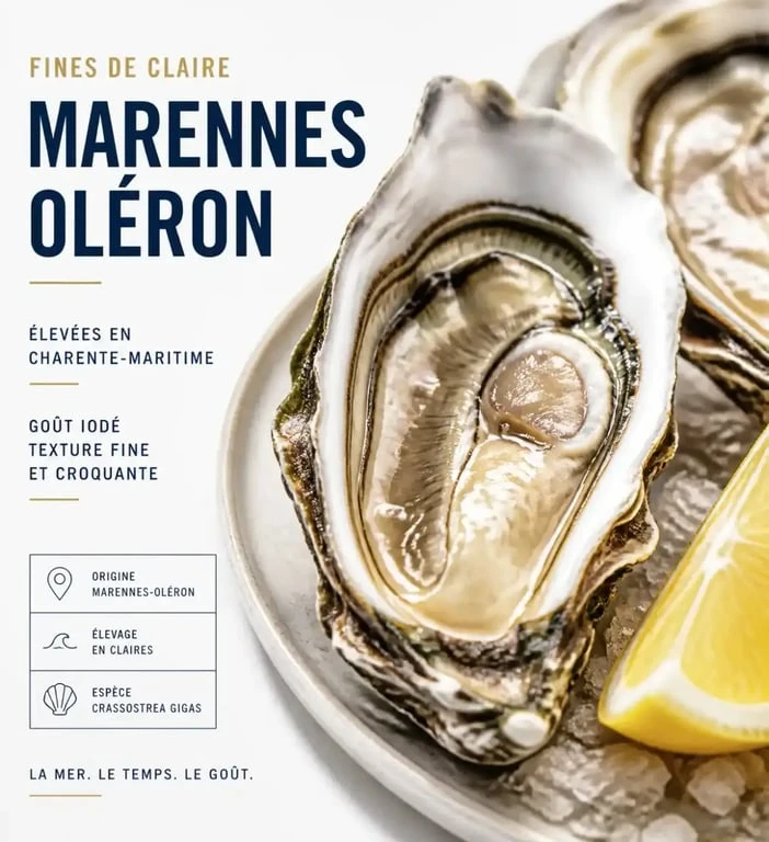 Huîtres Marennes-Oléron servies au restaurant L'Ecailler